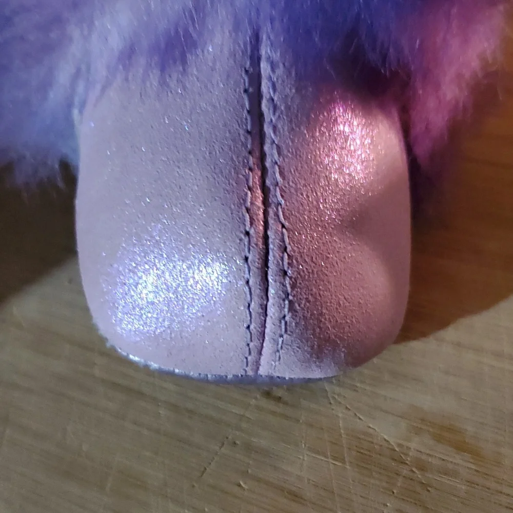 New Ugg Paz I Purple Fuzzy Bunny Bootie Ugg Size 02/03 6-12 months